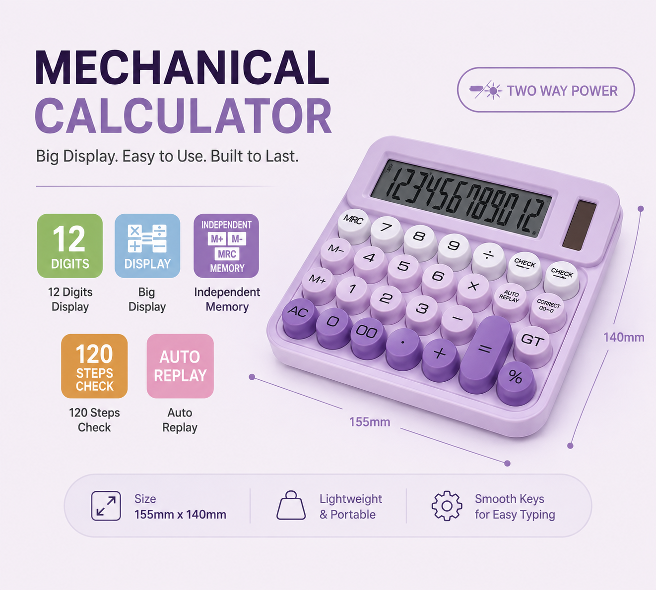 MECHANICAL CALCULATOR (PURPLE)