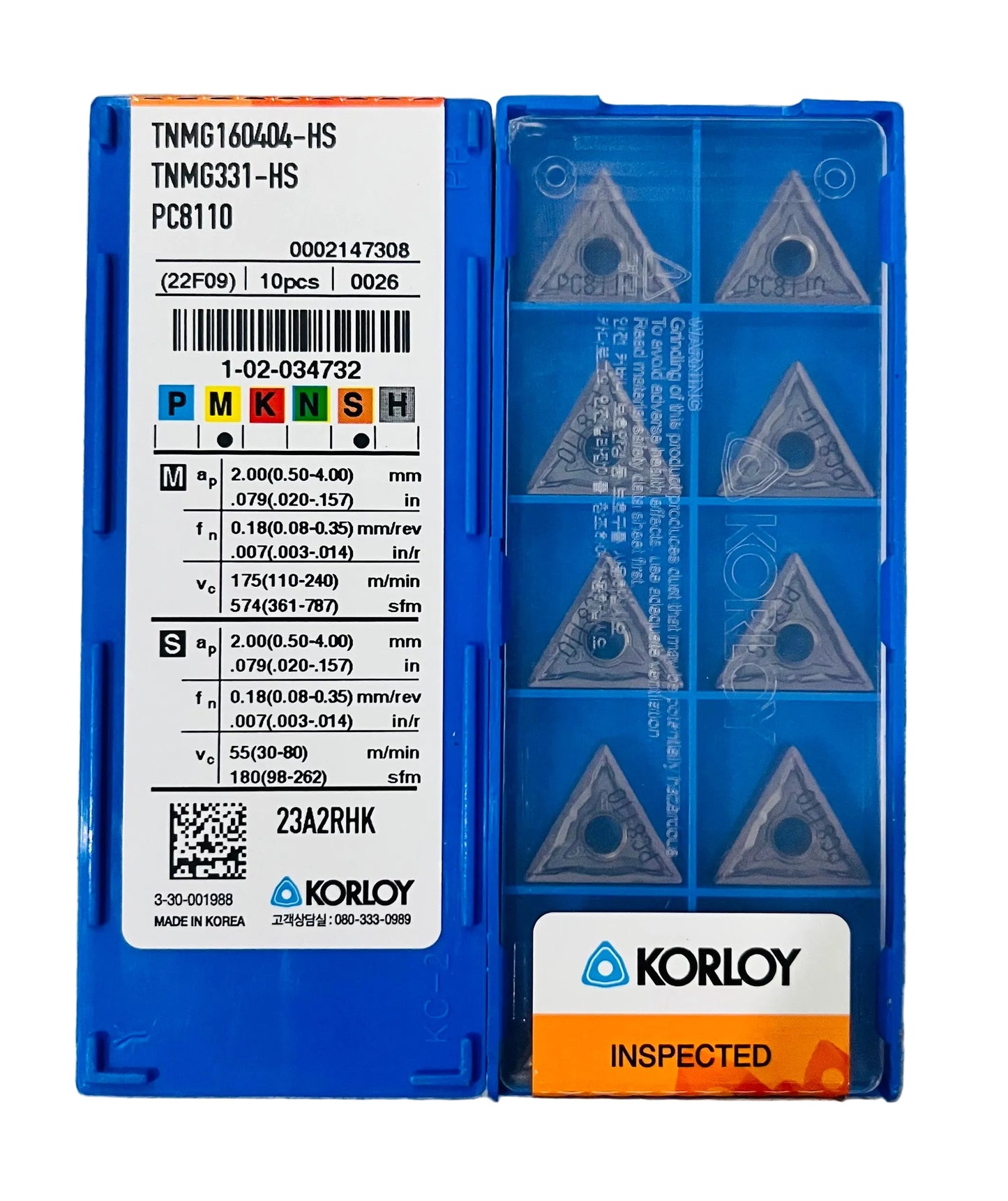 Korloy TNMG 160404 PC 8110 (SS GRADE) (10 PIECE)