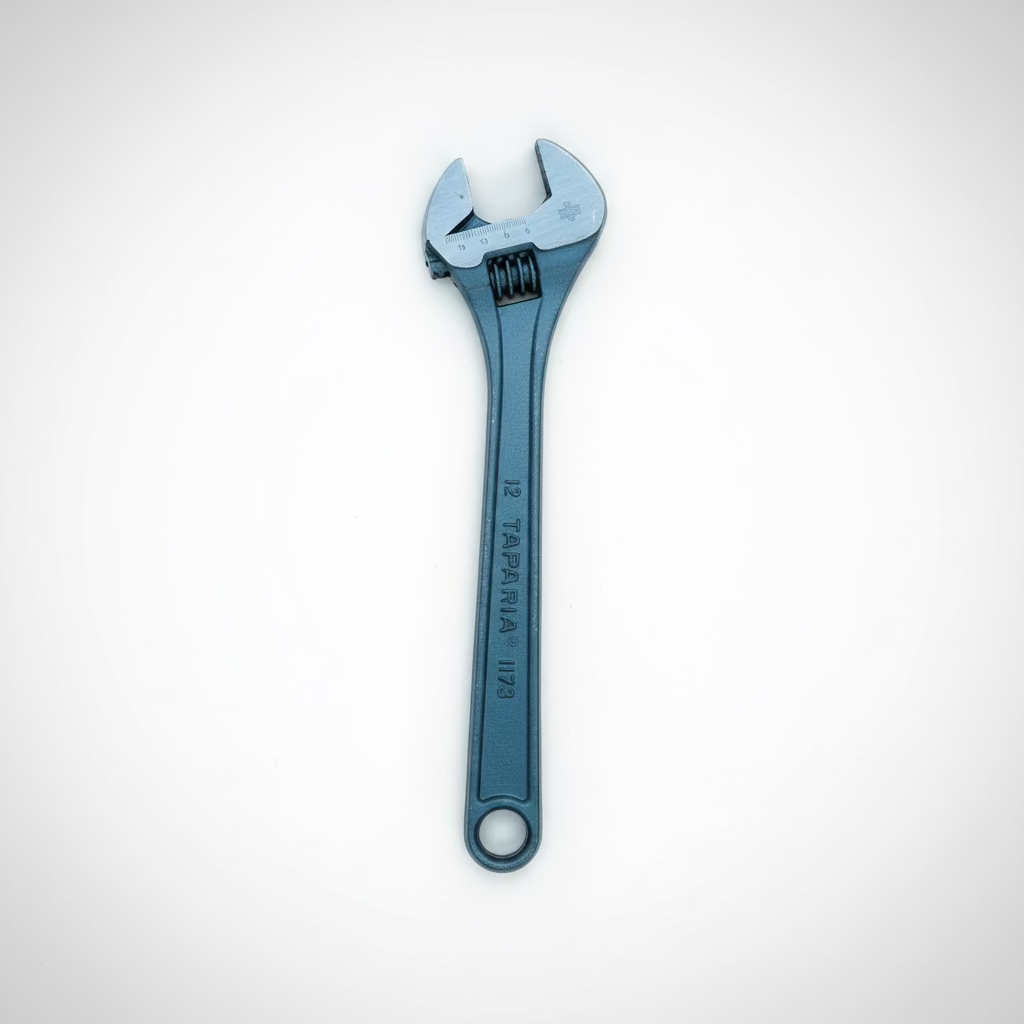 Taparia Adjustable Spanner 1173 (300 mm) with a forged steel body, precision adjustable jaw, and maximum jaw opening of 35 mm, displayed on a plain background. Heavy-duty adjustable wrench ideal for industrial, automotive, plumbing, mechanical, and maintenance applications.
