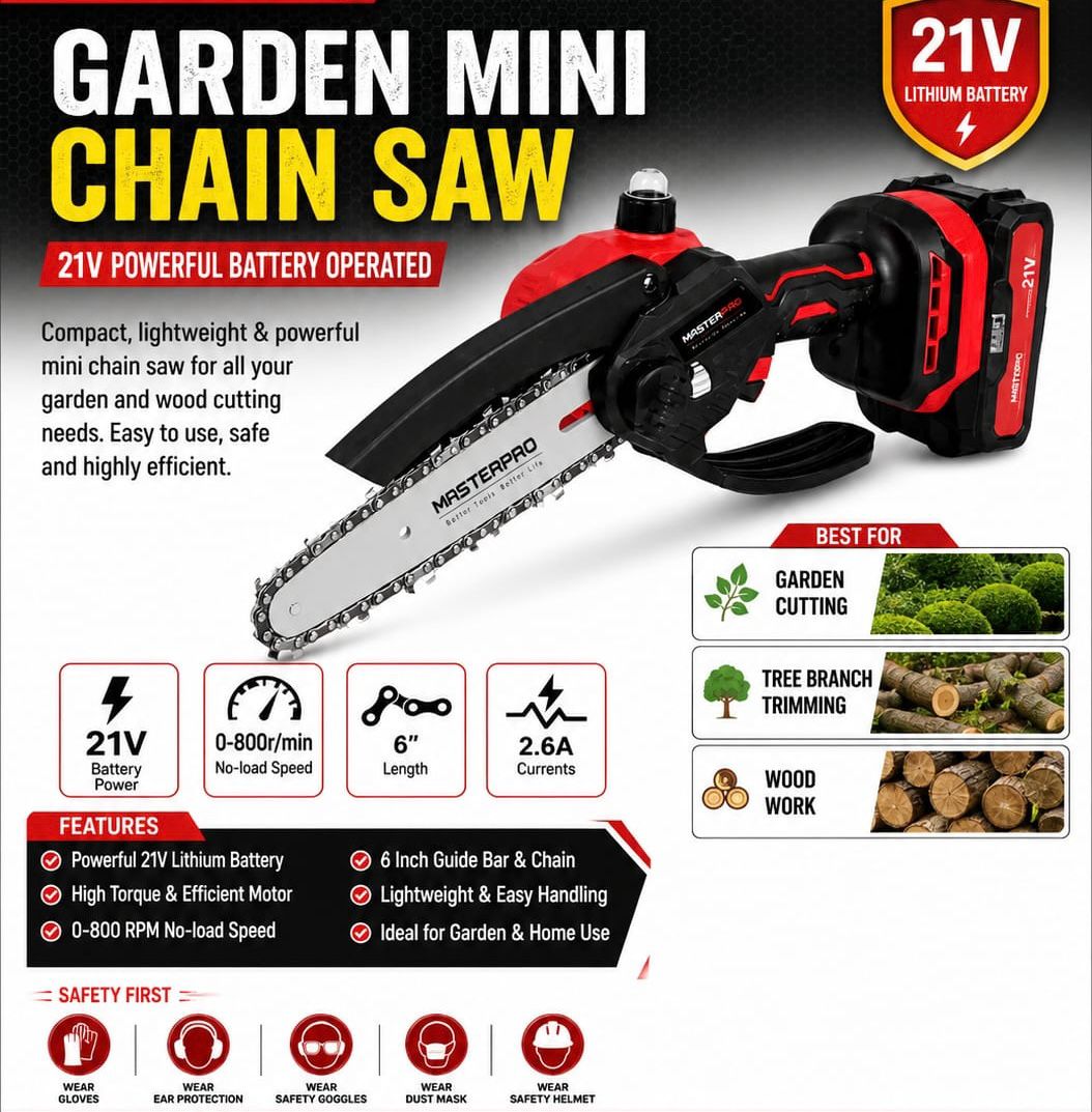 CORDLESS MINI CHAIN SAW CUTTER 21V
