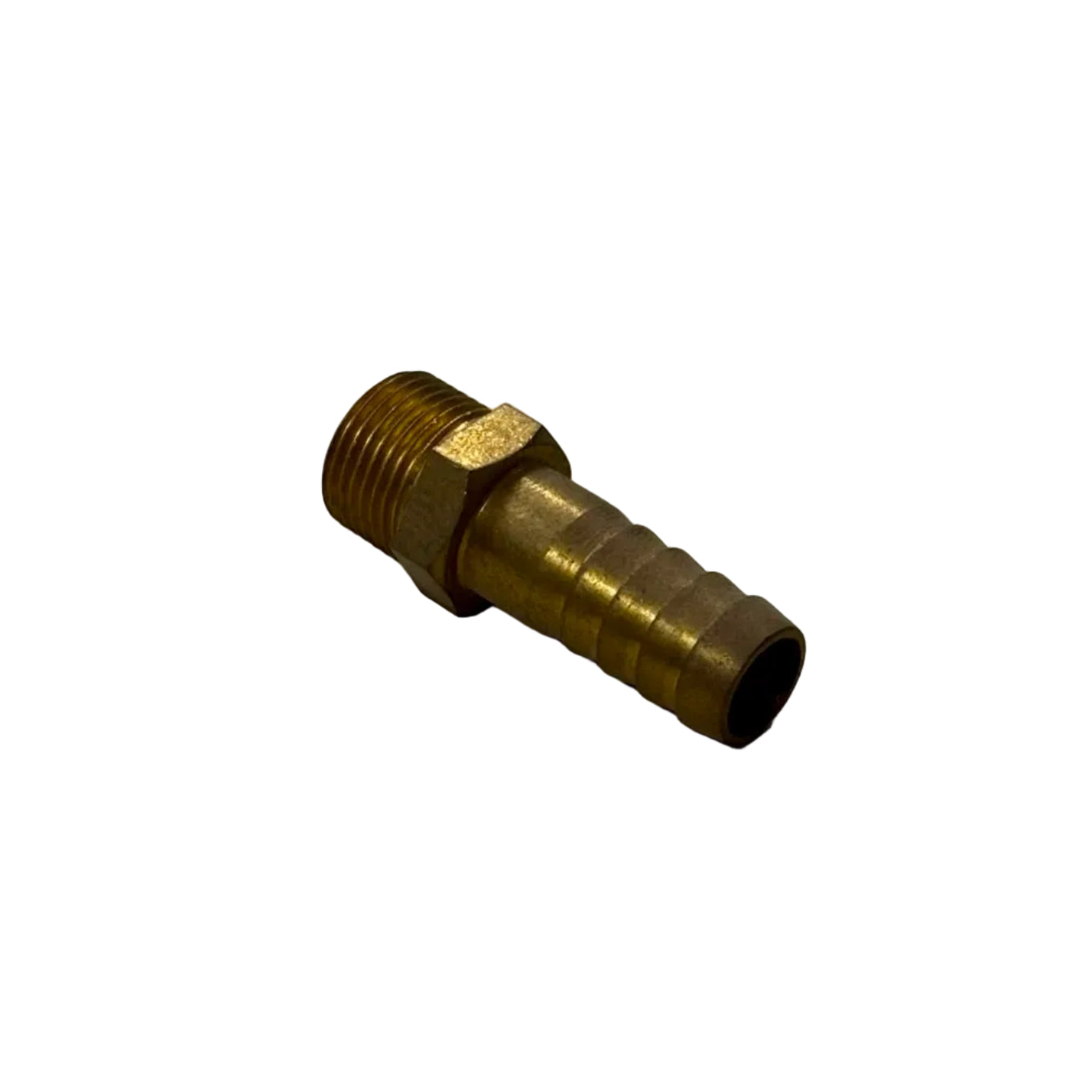 BRASS HOSE NIPPLE MALE 3/8 X 1/2