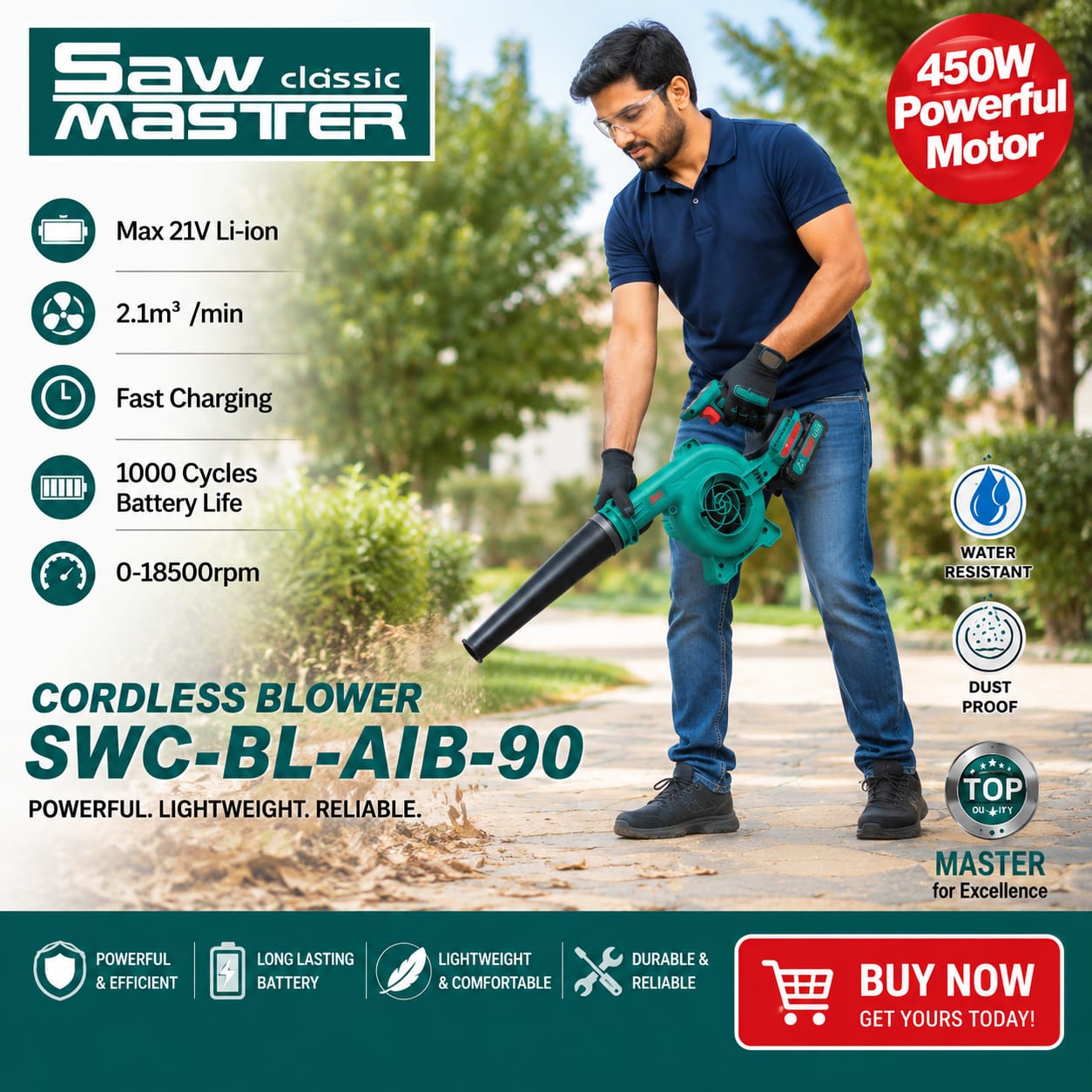 CORDLESS BLOWER 450W